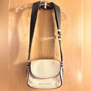 Marc Jacobs cream leather crossbody bag with wool strap